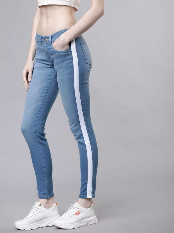 Side stripe hotsell jeans myntra