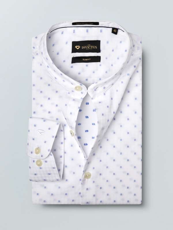 White Mandarin Collar Shirts - Buy 
