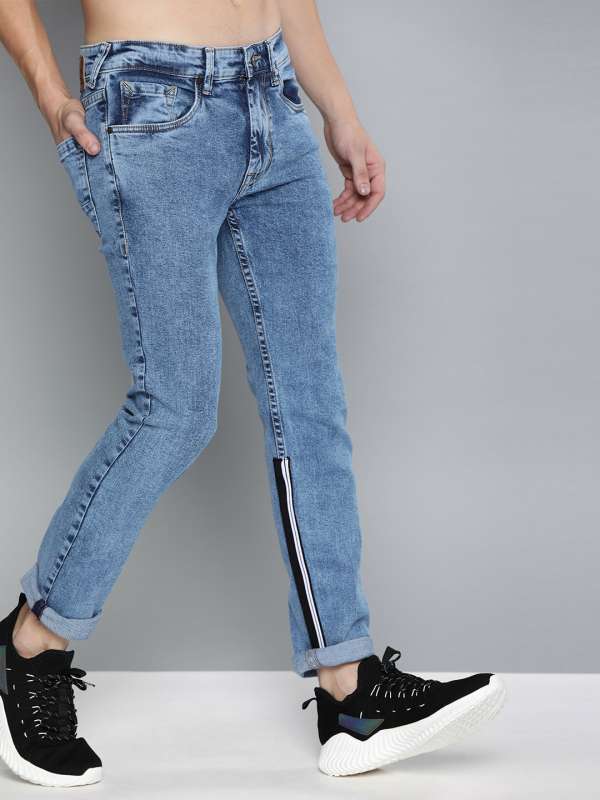 side stripe jeans mens myntra