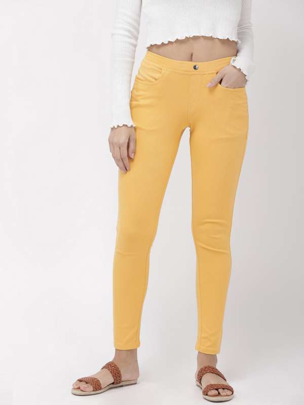 Mustard Yellow Jeggings Buy Mustard Yellow Jeggings online in India