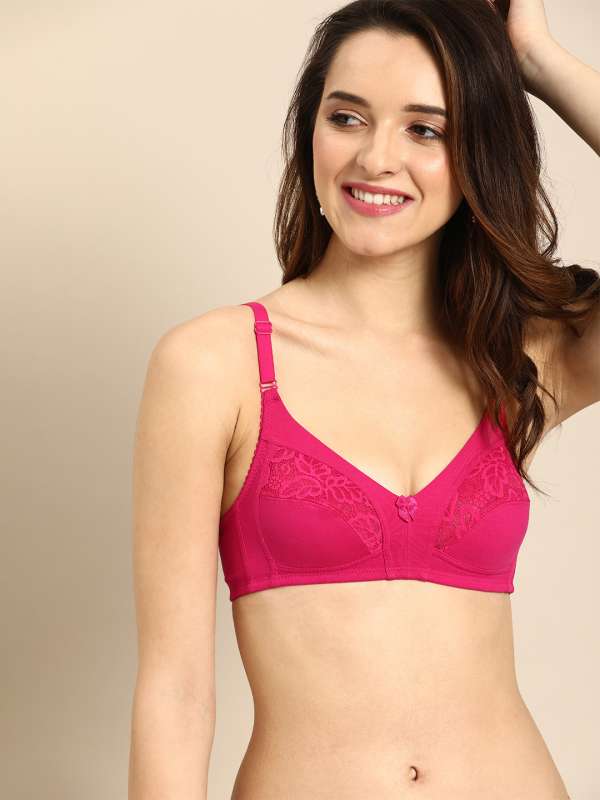 Dressberry Pink Lace Non Wired Padded Everyday Bra Db Fl 004b