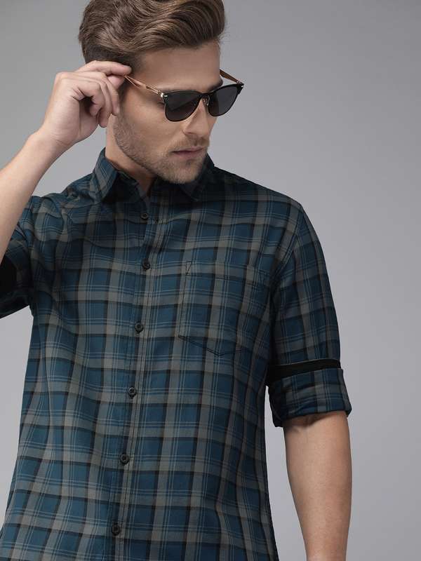 Roadster Shirts Men Teal Blue - Buy 