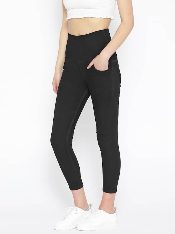 Buy REPUBLIC OF CURVES Tummy Tuck Women Jeggings  High Rise Tummy Tuck  Jeggings (Black, X-Large) at