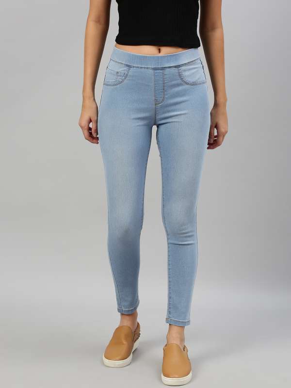 Blue Solid Jeggings at Rs 1799  Ladies Cotton Jeggings in Mumbai