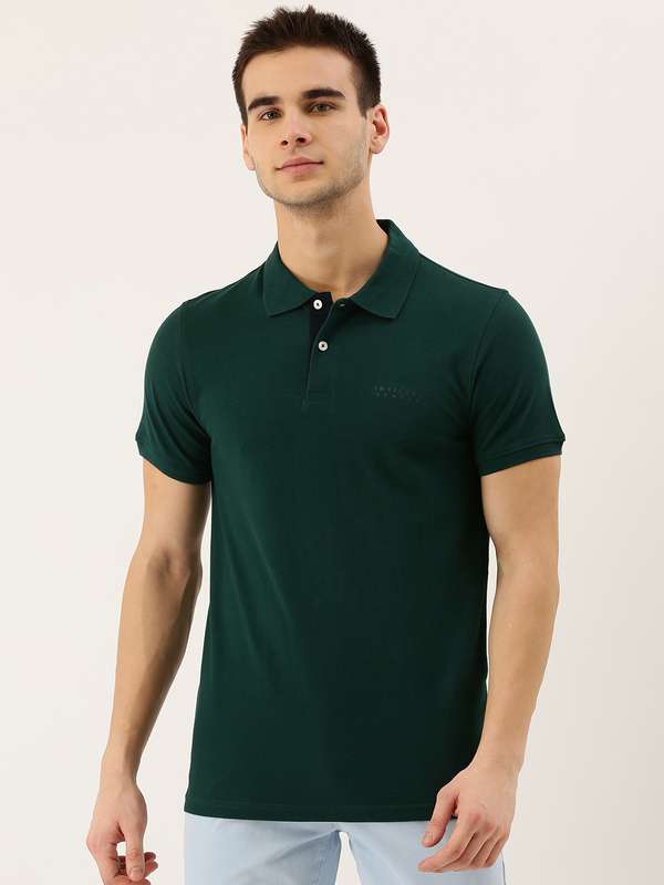 Invictus Green Solid Polo Tshirts - Buy 
