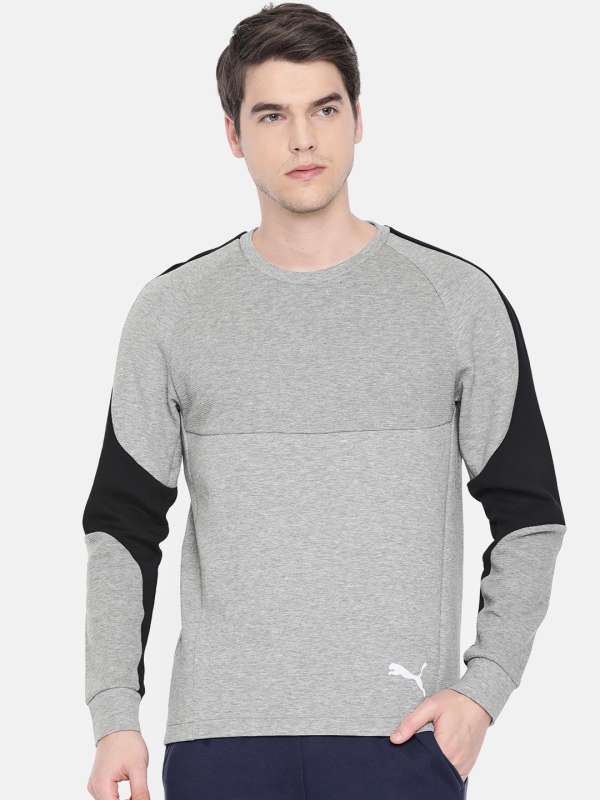 puma stripe crew neck sweater