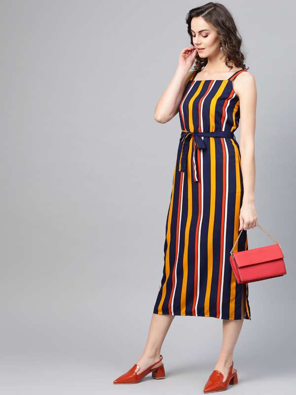 striped dress myntra