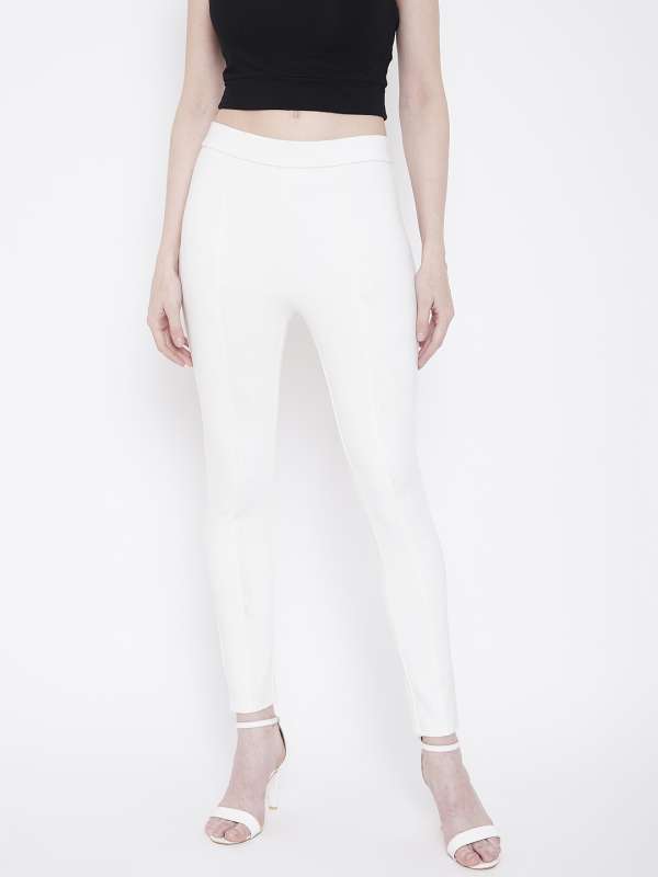 white jeggings myntra