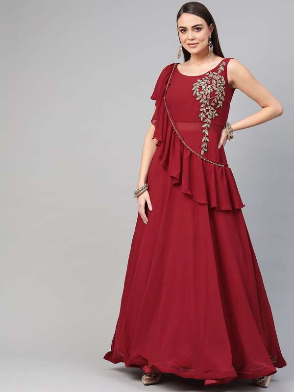 myntra long gown party wear