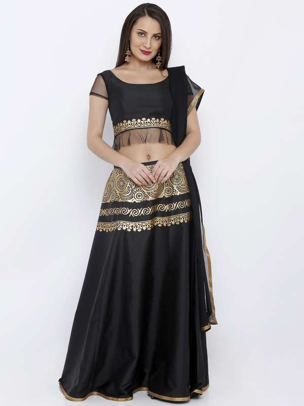 black lehenga for girls