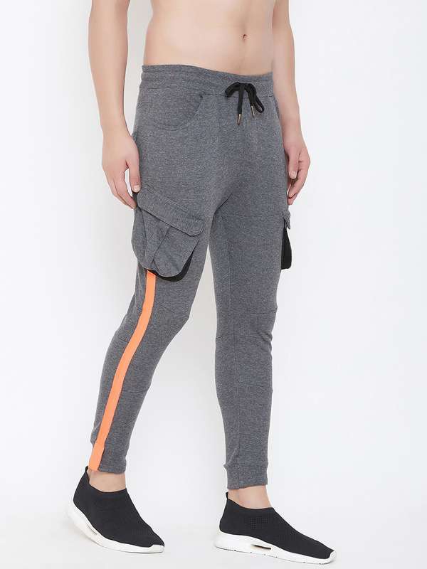 fugazee solid men's black track pants