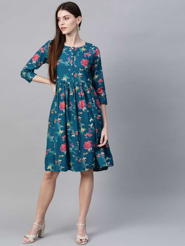 Knee length frocks for ladies online india