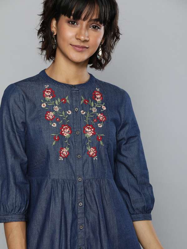 women's embroidered tunic dress