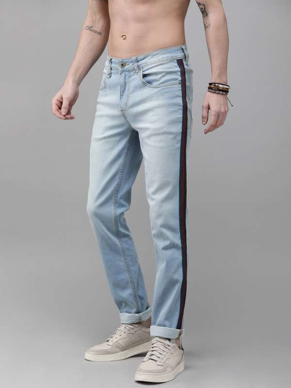 side stripe jeans mens myntra