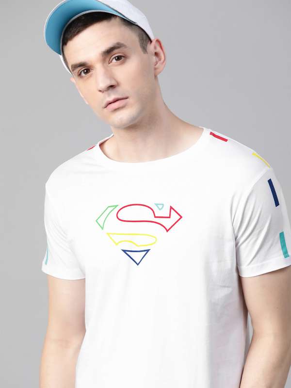 Superman t shirt white outlet
