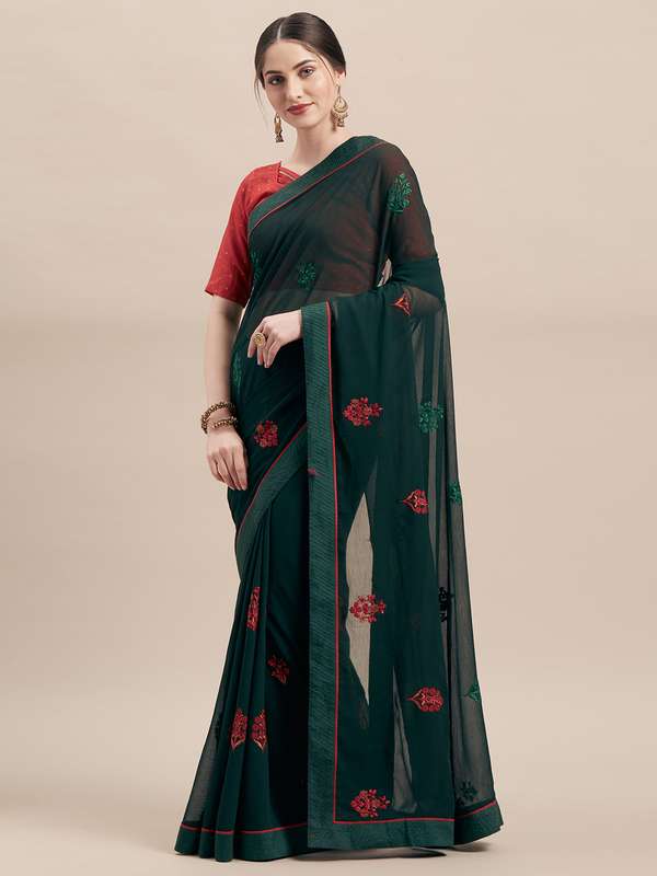 Myntra saree chiffon clearance