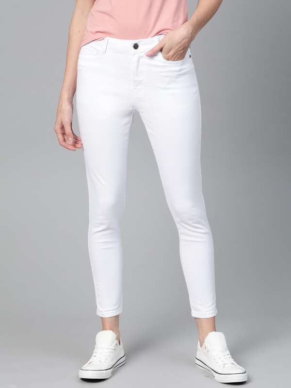 white jeans myntra