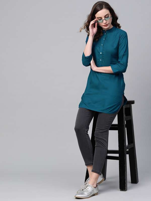 jeans kurtis on myntra