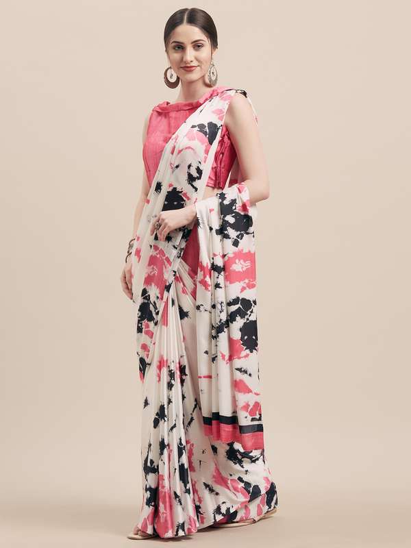 Myntra satin saree clearance