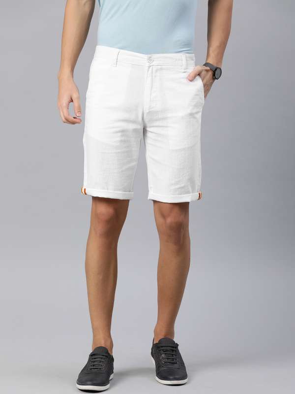 white cotton shorts mens