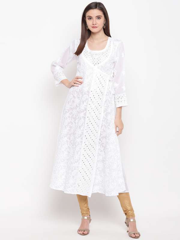 chikankari long kurtis online