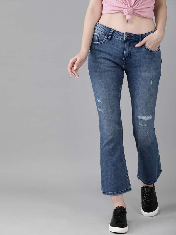 bell bottom jeans myntra