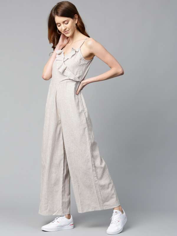 Striped online jumpsuit shorts