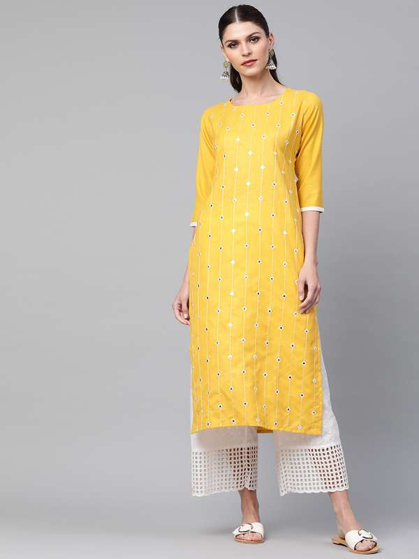 Yellow Kurtas Buy Trendy Yellow Kurtas Online In India Myntra The combination of kurti with skirt is quintessential boho outfit that is both casual and suave. yellow kurtas online in india