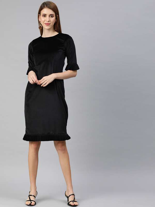 myntra velvet dress