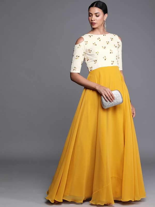 myntra yellow dress