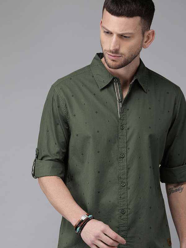 Roadster Men Olive Green Regular Fit 