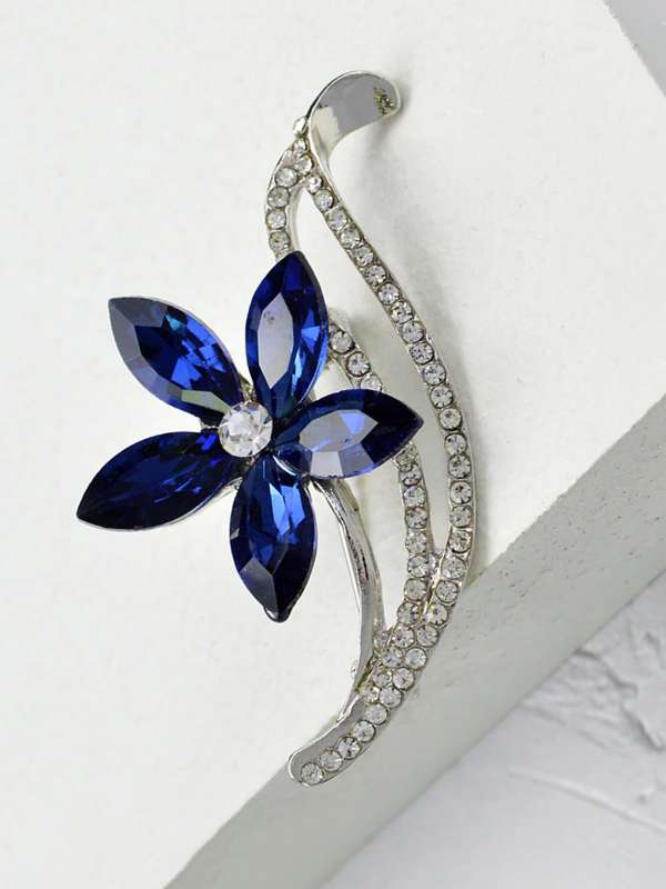 Navy blue top brooch