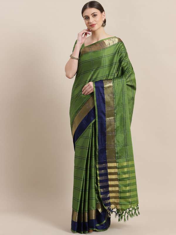Myntra hotsell green saree