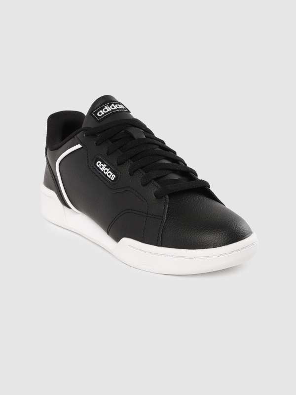 adidas black leather shoes