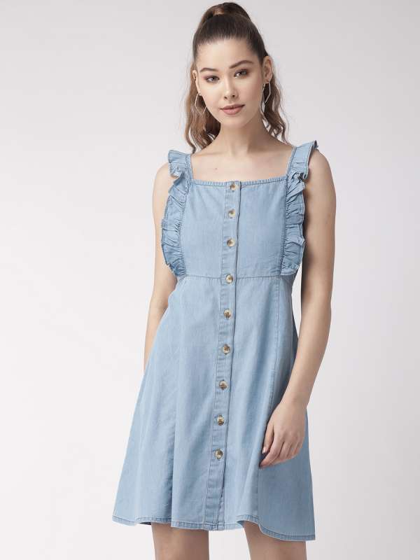 denim dress myntra