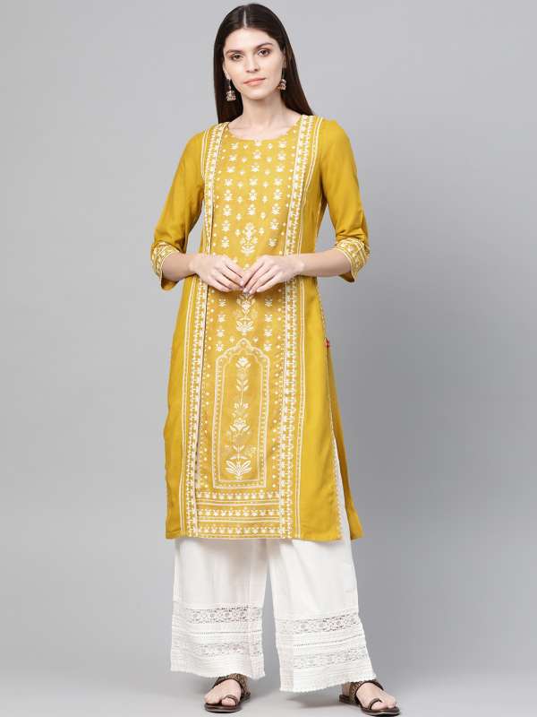 W mustard kurta new arrivals