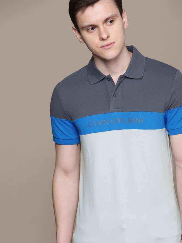 Calvin Klein Jeans Grey Fit Polo Tshirts - Buy Calvin Klein Jeans Grey Slim Fit Polo online in India
