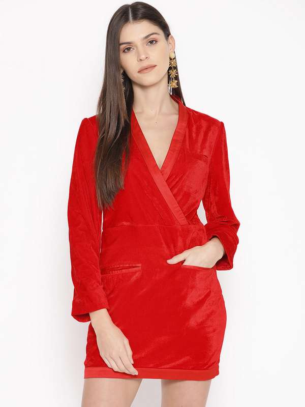 myntra velvet dress