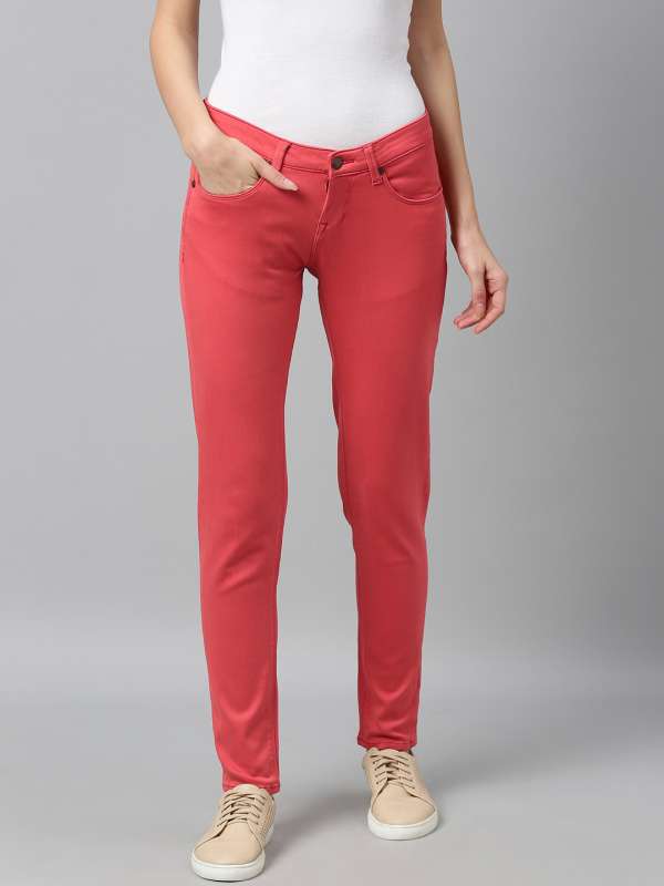 red colour jeans for men