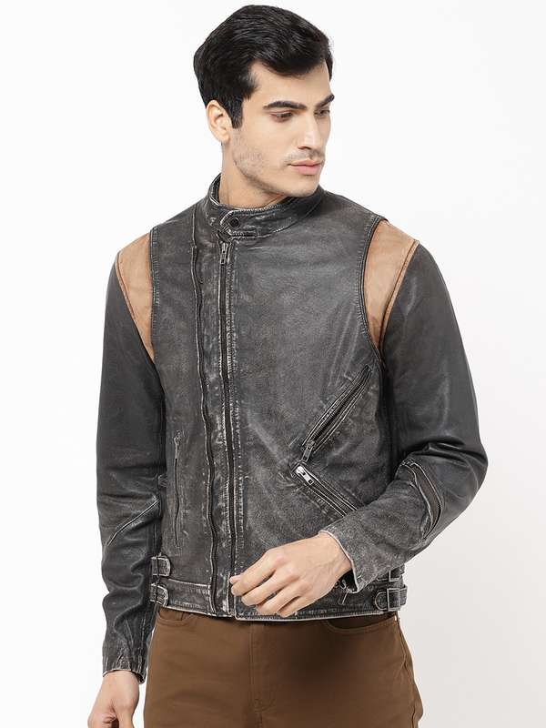 leather jacket myntra