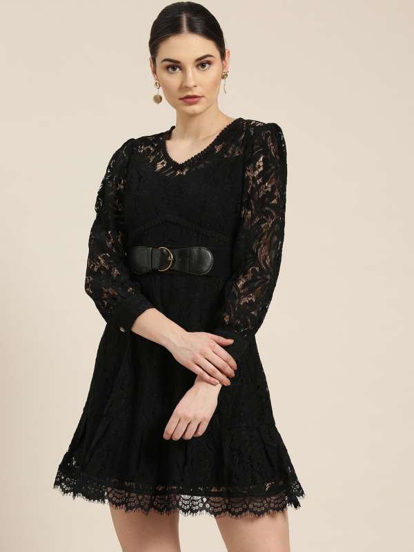 black lace dress for women