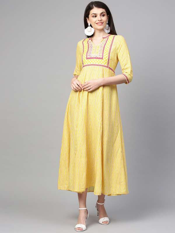 myntra yellow dress