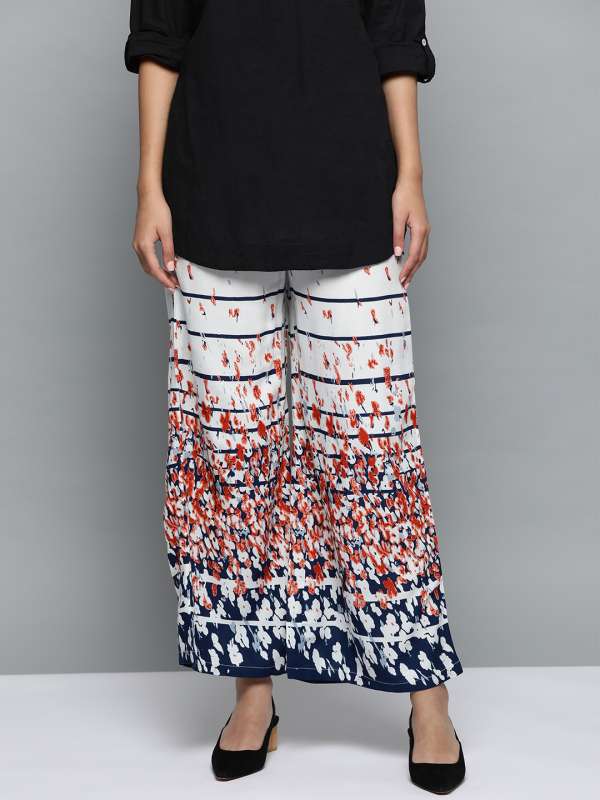 printed palazzo pants myntra