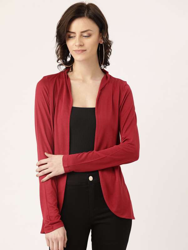 red shrug cardigan