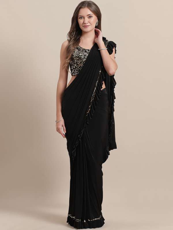 Black Saree Black Designer Sarees Online Best Price Myntra