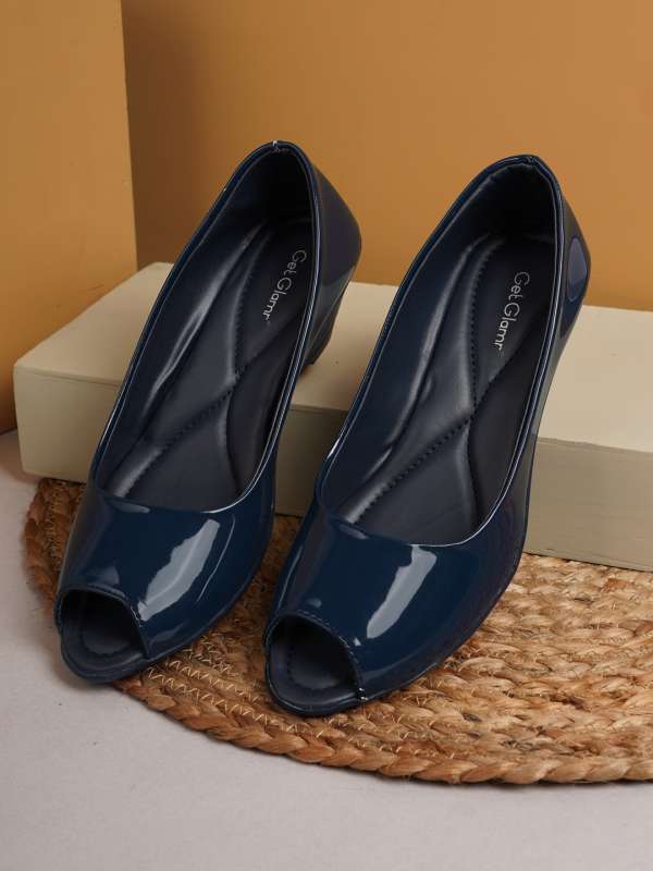 Peep Toe Blue Heels Buy Peep Toe Blue Heels online in India
