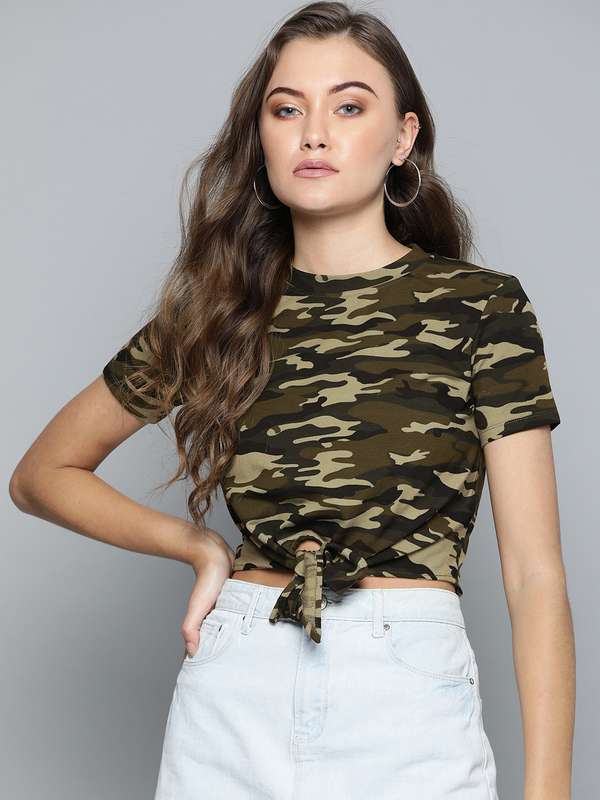 army print crop top