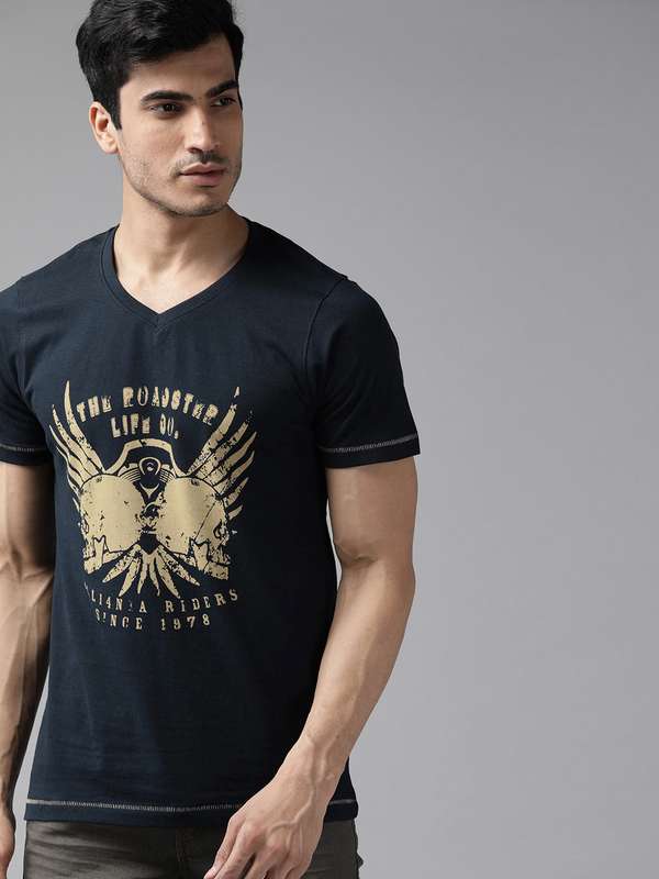 Myntra v neck t shirt Clearance
