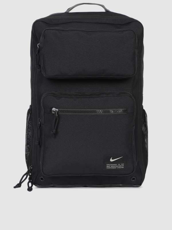 black leather nike backpack