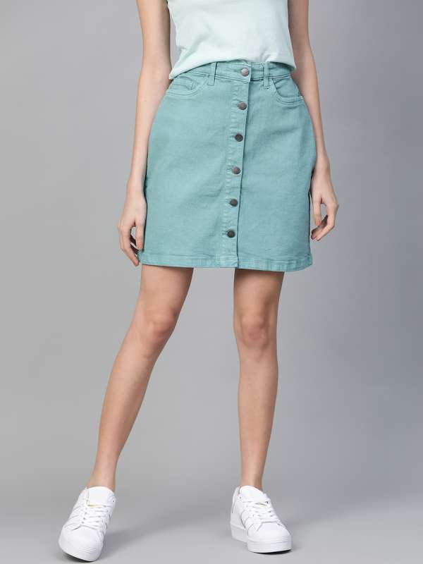 denim skirt myntra